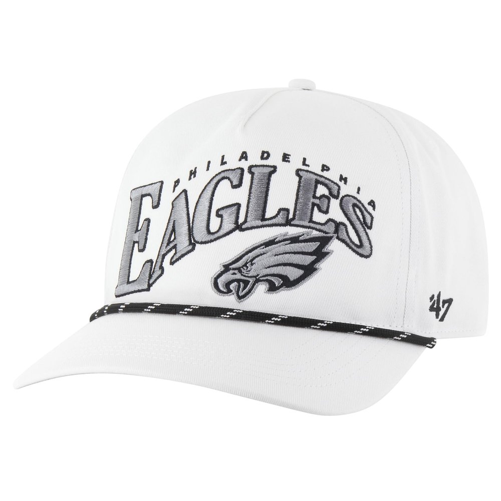 47 Men's White Philadelphia Eagles Wave Speckle Hitch Rope Adjustable Hat