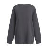 Halloween Sweatshirts for Women Crewneck Oversized Drop Shoulder Ghost Print Preppy Sweatshirt Loose Fit Fall Fleece Pullover Pumpkin Spider Cute Comfort Hoodie Trendy Outfits 2025, Dark Gray, Small view 4