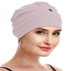 osvyo Cotton Chemo Turbans for Women Cancer Hairloss hat - Cotton Lightweight Headwear Sealed Packaging Crepe Pink view 3