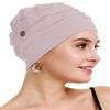 osvyo Cotton Chemo Turbans for Women Cancer Hairloss hat - Cotton Lightweight Headwear Sealed Packaging Crepe Pink view 4