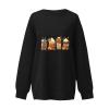 Numaller Halloween Sweatshirts for Women Crewneck Oversized Sweatshirt Loose Fit Drop Shoulder Fleece Pullover Ghost Y2K Hoodie Preppy Fall Long Sleeve Pumpkin Spider Bat Hoodie 2025, Black, Large view 3