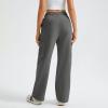 Cargo Sweatpants Women Baggy Wide Leg Fleece Sweatpants Drawstring High Waisted Jogger Pants Lounge Pants with Pockets Womens Fashion 2025 Trendy Clothes Lightweight Summer Casual Trousers Pant view 3