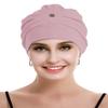 osvyo Cotton Chemo Turbans for Women Cancer Hairloss hat - Cotton Lightweight Headwear Sealed Packaging Light-Apricot-Blush view 3