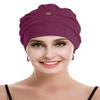 osvyo Cotton Chemo Turbans for Women Cancer Hairloss hat - Cotton Lightweight Headwear Sealed Packaging Light Burgundy view 3