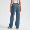 Cargo Sweatpants Women Baggy Wide Leg Fleece Sweatpants Drawstring High Waisted Jogger Pants Lounge Pants with Pockets Womens Fashion 2025 Trendy Clothes Lightweight Summer Casual Trousers Pant view 4