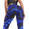 Blue Octopus with Glowing Tentacles Sea Workout Leggings for Women High Waisted Tummy Control Yoga Pants Soft Biker Pants L view 2