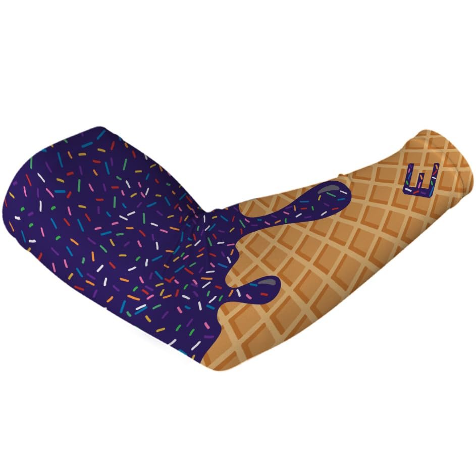 Elite Athletic Gear Ice Cream Compression Arm Sleeves - Youth & Adult Sizes - 13 Color Options - Sports & Fitness - Sold Individually (Purple, Adult S/M)