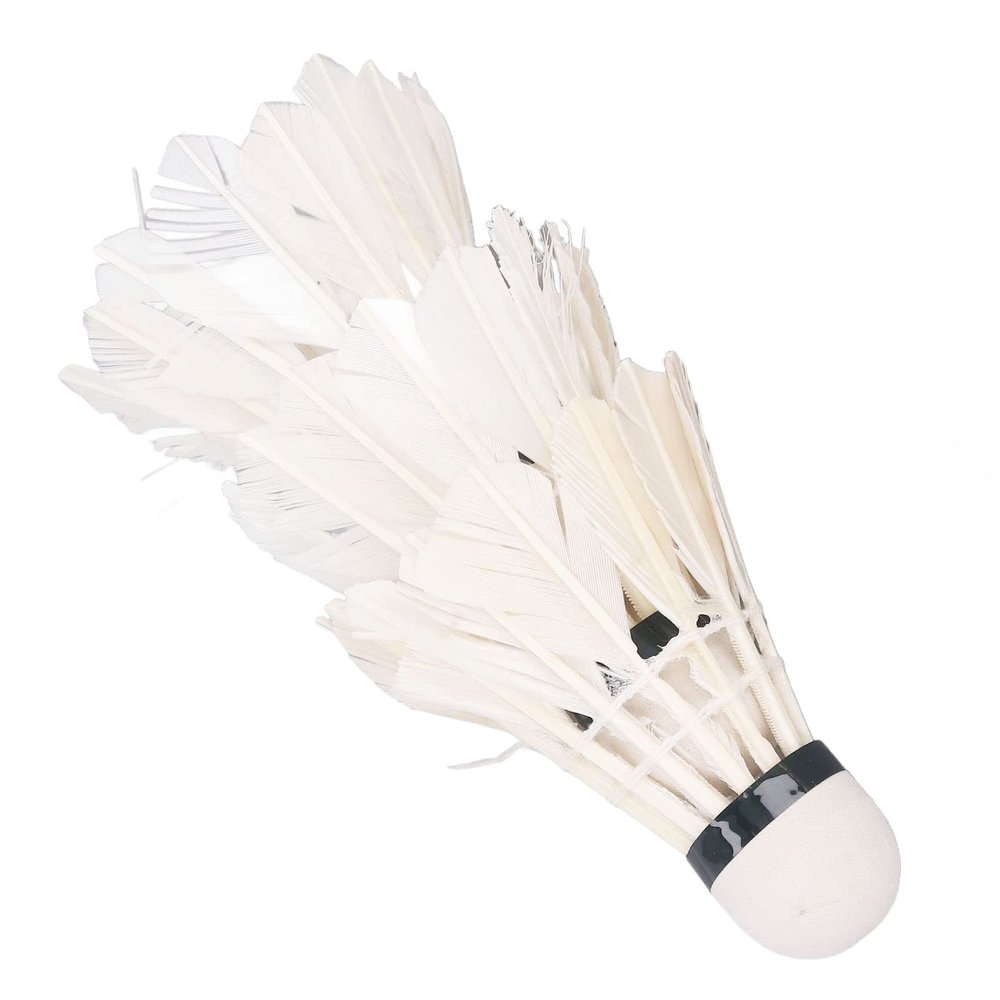Badminton Ball, Badminton Equipment with Storage Bucket 3pcs White Goose Feather Badminton Foam Ball Heads for Professional Training and Amateurs