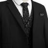 COOFANDY Men's Suit Vests Set Black Floral Formal Vest Single Breasted Business Waistcoat, Black Filigree, M view 2