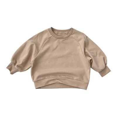 Betadog Toddler Girl's Boy's Cotton Crewneck Sweatshirt Long Sleeve Casual Pullover Shirts Tops (Khaki, 6-7 Years)