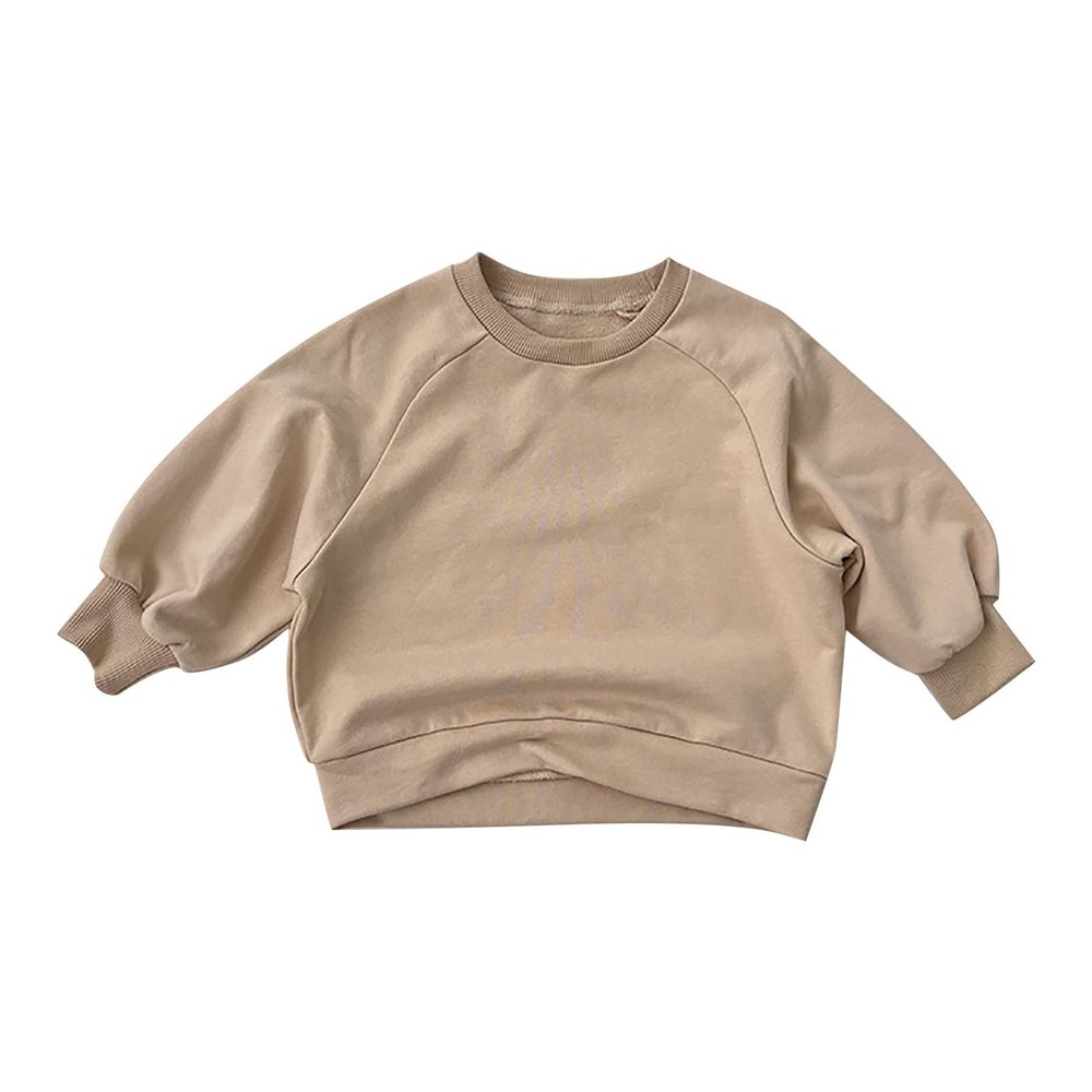 Betadog Toddler Girl's Boy's Cotton Crewneck Sweatshirt Long Sleeve Casual Pullover Shirts Tops (Khaki, 6-7 Years)
