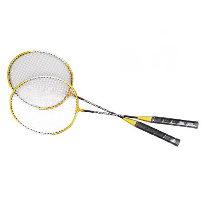 Badminton Racket, Badminton Rackets Set with Storage Bag 25.7in Gold Split Iron Alloy Badminton Racket Set T Shaped Tee Design for Amateur Training Outdoor Backyards