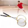 Badminton Racket, Badminton Rackets Set with Storage Bag 25.7in Gold Split Iron Alloy Badminton Racket Set T Shaped Tee Design for Amateur Training Outdoor Backyards view 3