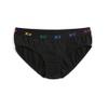TomboyX Iconic Briefs Underwear for Women, Cotton Blend, Sustainable Soft Stretch Fabric, Full Coverage Low Rise Brief Panties, Size XS, Black X= Rainbow view 1