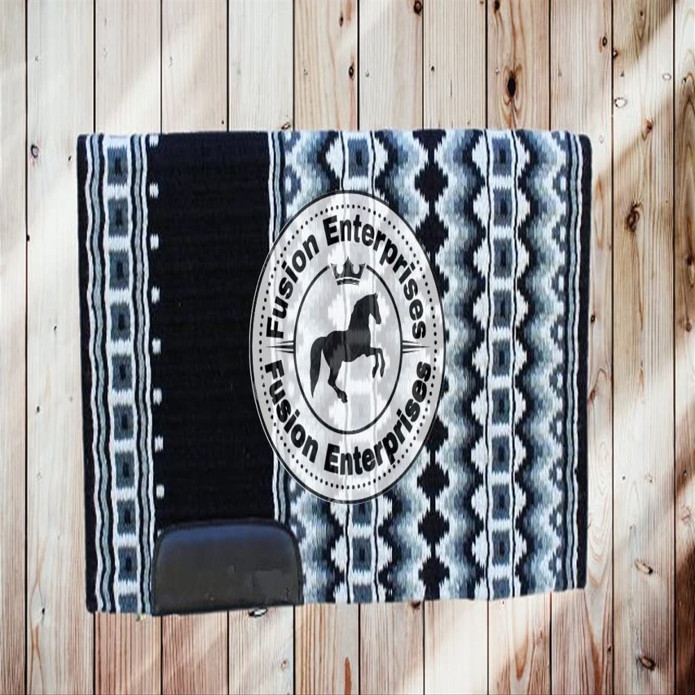 EQUIEMPRESS Western Show Saddle pad/New Zealand Wool Horse Western Saddle Blanket Top Wool Pad Sensor Flex (Customization Available) A698 (34" x 34")
