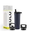 ZULU Base 18oz Kids Stainless Steel Water Bottle with 3 Lids- Straw, Chug, Twist | Double Walled and Vacuum Insulated Metal Thermos | Fits Car Cupholder, Built in Carry Loop, Dishwasher Safe, Navy view 1