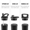 ZULU Base 18oz Kids Stainless Steel Water Bottle with 3 Lids- Straw, Chug, Twist | Double Walled and Vacuum Insulated Metal Thermos | Fits Car Cupholder, Built in Carry Loop, Dishwasher Safe, Navy view 3