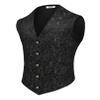 COOFANDY Halloween Suit Vest for Men Black Floral Victorian Vests Gothic Steampunk Waistcoat for Prom Party Tuxedo view 1
