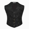 COOFANDY Halloween Suit Vest for Men Black Floral Victorian Vests Gothic Steampunk Waistcoat for Prom Party Tuxedo view 4