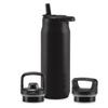 ZULU Base 32oz Insulated Stainless Steel Water Bottle, 3 Lids, Black view 1