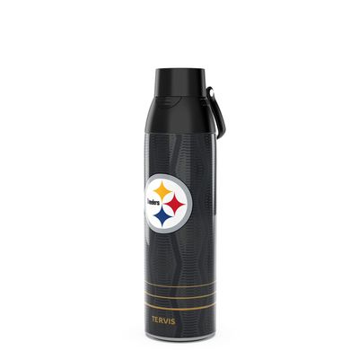 Tervis Venture Water Bottle NFL Pittsburgh Steelers - Full Speed Triple Insulated Tumbler Travel Cup Keeps Drinks Cold & Hot, 26oz, Stainless Steel