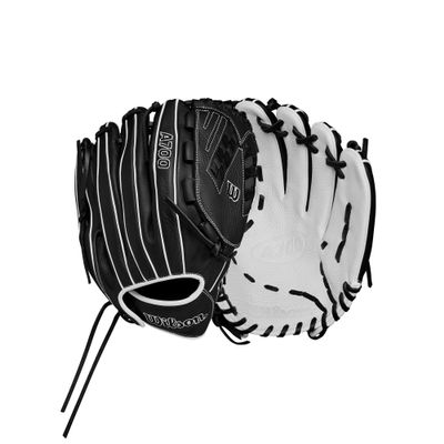 Wilson A700 12.5" Outfield Fastpitch Glove - Black/White, Right Hand Throw