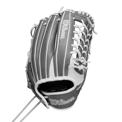 Wilson Fall 2024 A1000 T125 12.5 Outfield Fastpitch Softball Glove - White/Grey, Left Hand Throw