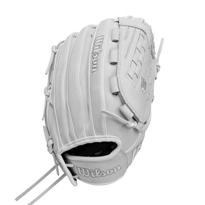 Wilson Fall 2024 A1000 V125 12.5 Outfield Fastpitch Softball Glove - White/Grey, Right Hand Throw