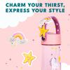 Elemental Water Bottles for Kids - Splash Kids Water Bottle for School with Fun Charm Handle - BPA Free Tritan Plastic Bottle with Straw Leak Proof When Spout is Closed - 18oz - Unicorn Dream view 3