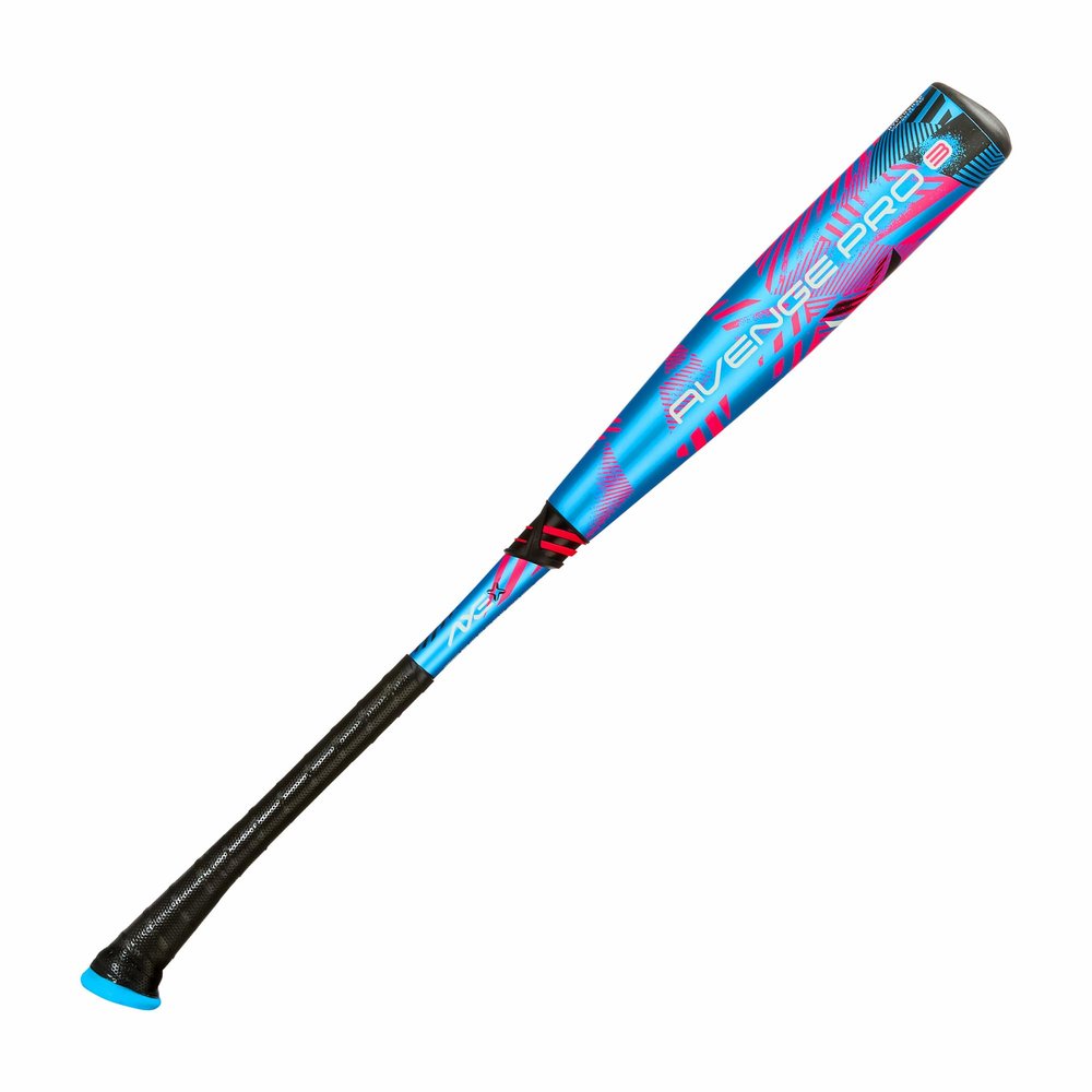 Axe Avenge Pro 3 Composite USA Baseball Bat | Drop -10 | 3-Piece Hybrid | 2 5/8" Barrel | Standard Axe Handle | Light Swinging Large Barrel for Youth Players | Blue/Pink (29")