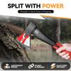 Auto Dynasty 15" Wood Axe, Red Wood Chopping Axe with Anti-Slip and Shock Reduction Handle, Wood Splitter Camping Outdoor Hatchet with Forged Steel Blade for Wood Splitting and Kindling view 2
