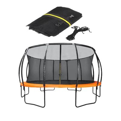 Trampoline Safety Net Replacement, with Zippers and Buckles, 10/12/14 FT UV Resistant Trampoline Enclosure Surround Netting, Round Frames Trampolines Accessories, 10 FT - 8 Poles,Black