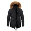 DGHM-JLMY 1/2 Pack Men's Warm Parka Jacket Mountain Windproof Hiking Hooded Snow Coat Multi Pockets Winter Warm Fur Hood (Black,Large) view 1
