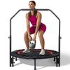 40"/48" Foldable Mini Trampoline for Adults 450/600 LB Rebounder Trampoline with Adjustable Foam Handle for Home Gym Small Exercise Trampoline for Indoor or Garden Workout