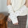 CABODYALS 2 Pairs White Grunge Gloves Ripped Knit Gloves Fairy Winter Soft Heart Arm Warmers Fingerless Knitting Crochet Hand Wrist Warmer Thumb Hole Mittens for Women Unisex Typing Driving Supplies view 3