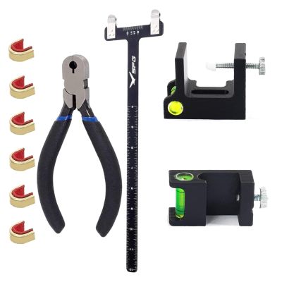 SOPOGER Archery Bow Square Nocking Points Pliers Bow String Knock Kit with Level Multifunctional Bow Level Tuning Tools for Rest and Sight Tunning