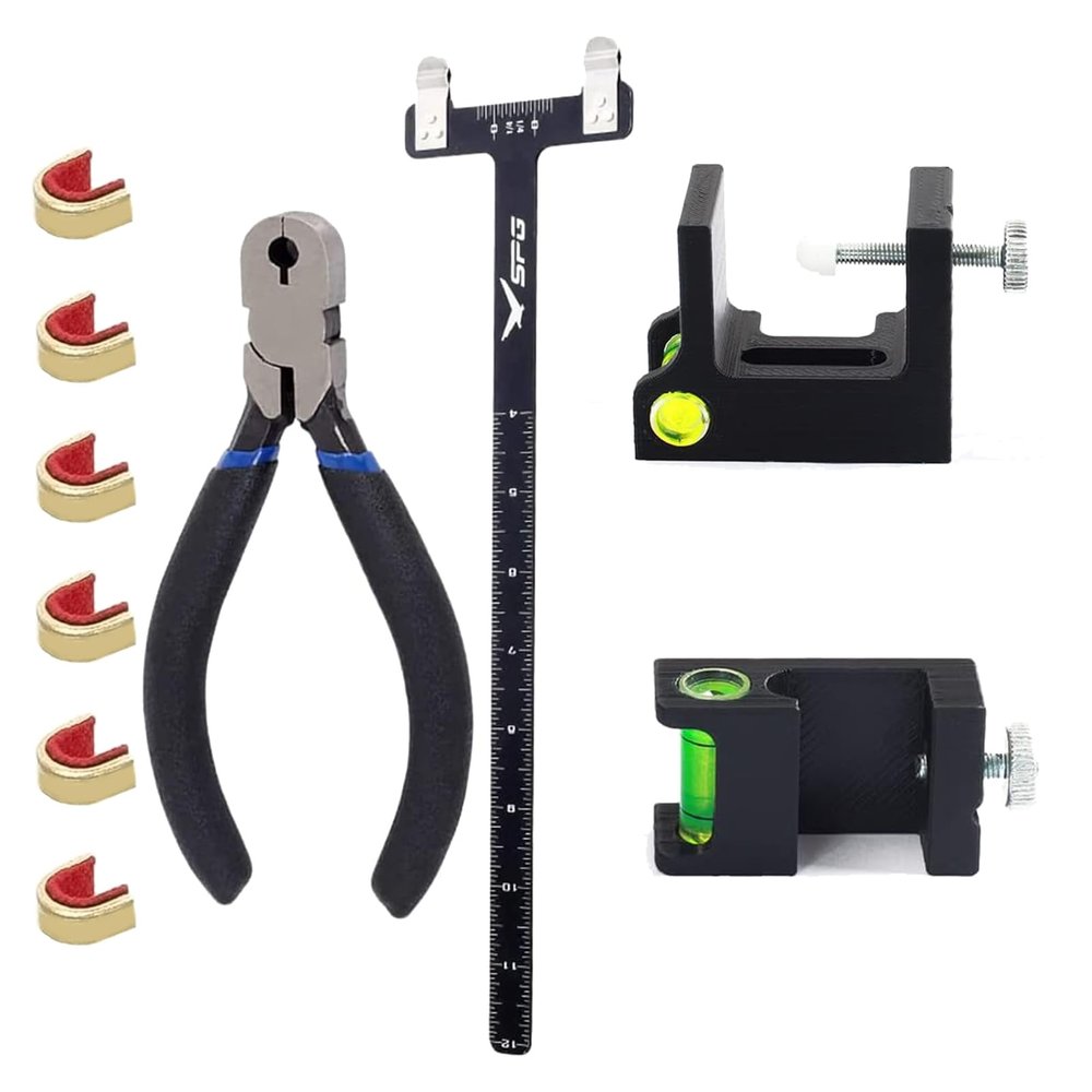 SOPOGER Archery Bow Square Nocking Points Pliers Bow String Knock Kit with Level Multifunctional Bow Level Tuning Tools for Rest and Sight Tunning