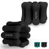 ADLIFE Adjustable Pilates Wrist Ankle Weights for Women, Silicone Arm Leg Weights Set of 2 (1lb Each), Waterproof Exercise Equipments for Yoga, Dance, Barre, Walking, Home Gym, Cardio-Black view 1