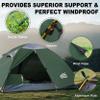 2 Person Backpacking Tent, Waterproof Windproof Two Person Tent, Lightweight Easy Setup 2 Man Tent for Camping, Hiking, Biking, Cycling, Motorbiking, Mountaineering - Green view 4