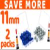 [2 Packs 11mm] Blue+Gray 50pcs Pool Stick Tips Replacement Repair Kit with Storage Box and Glue for Billiard Pool Table Cues Head and Snooker Stick Blue - SOLROS view 1