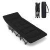 TIANTIANDIGITAL Outdoor Camping Bed with Cushion, Portable Folding Bed, Folding Deck Chair for Sleeping, Lightweight Tent Bed with Carrying Bag, Holds 330 Pounds, Black view 1