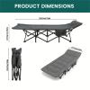 TIANTIANDIGITAL Outdoor Camping Bed with Cushion, Portable Folding Bed, Folding Deck Chair for Sleeping, Lightweight Tent Bed with Carrying Bag, Holds 330 Pounds, Black view 3