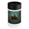 Stainless Steel Beverage Cooler with Silicone Grip, Otters in Love Print Ideal for Chilling Drinks at Home,Bars,and Outdoor Activities view 1