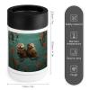 Stainless Steel Beverage Cooler with Silicone Grip, Otters in Love Print Ideal for Chilling Drinks at Home,Bars,and Outdoor Activities view 2