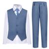 Boys Suits Kids Blue Prom Suit Pants Set Size 6 Dusty Blue Tuxedo Little Boy Uniform Dress Clothes for Wedding Ring Bearer Outfit view 1
