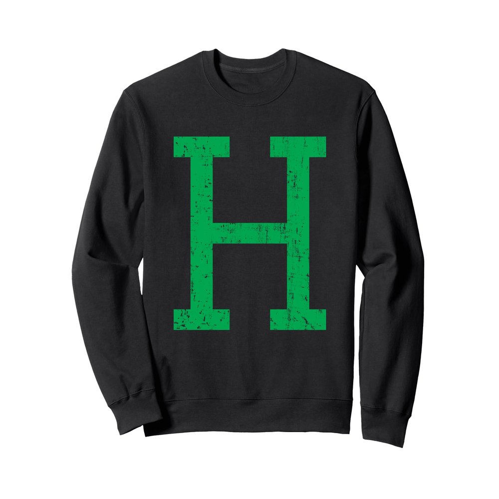 Letter H Uppercase Alphabet Initial Classic School College Sweatshirt