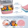 REXMONA Backpack Cooler Lunch Backpack Double Decker Lunch Box,Insulated Backpack Lunch Cooler Bag, Lightweight Leakproof Lunchbox Backpack for Women Men to Travel,Picnic,Hiking,Beach,Camping view 3