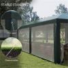 27.9' X 9.4' X 8.4' Folding Camping Tent, Large Rectangular Tent, Eight Mesh Side Walls, Front and Back Openings with Zippers, Provide Shade for Weddings, BBQs or Other Outdoor Events, Green view 4