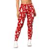 Christmas Leggings for Women 2024 High Waisted Novelty Christmas Santa Claus Snowman Print Stretchy Yoga PantsRed,S view 1