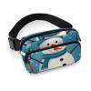 Crossbody Fanny Pack for Women Men Christmas Skiing Snowman Snowflake Waist Pack Sports Belt Bag Large Waist Bag with Adjustable Strap Fashion Hip Bum Bag for Workout Running Traveling view 1